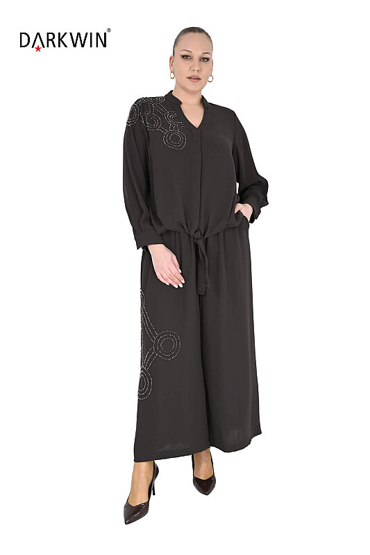 P9233 DARKWIN BLUZ-PANTOLON KAHVE - 8