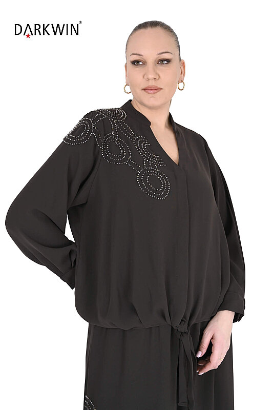 P9233 DARKWIN BLUZ-PANTOLON KAHVE - 9