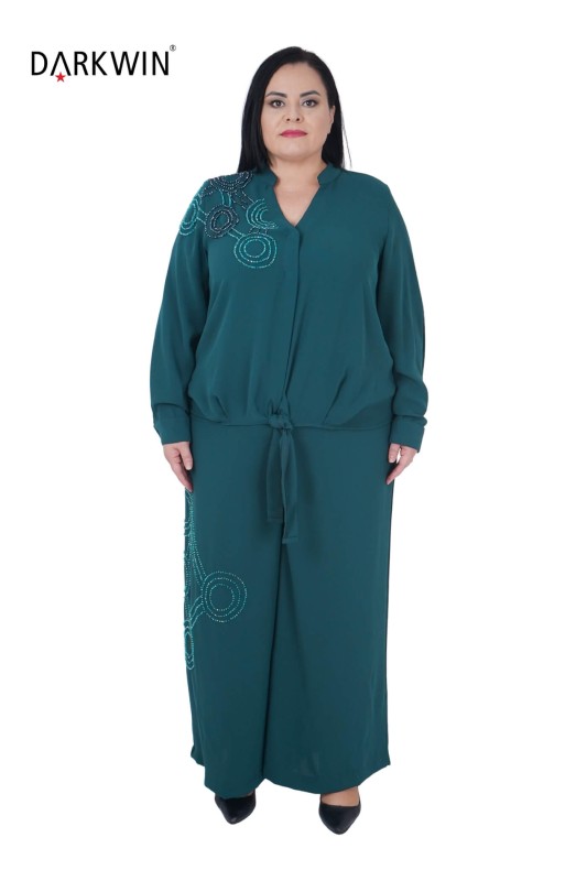 Darkwin - P9233 DARKWIN BLUZ-PANTOLON YESIL