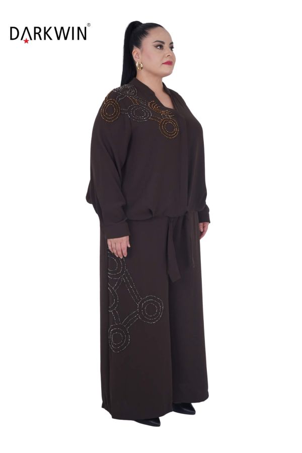 P9233 DARKWIN BLUZ-PANTOLON KAHVE - 2