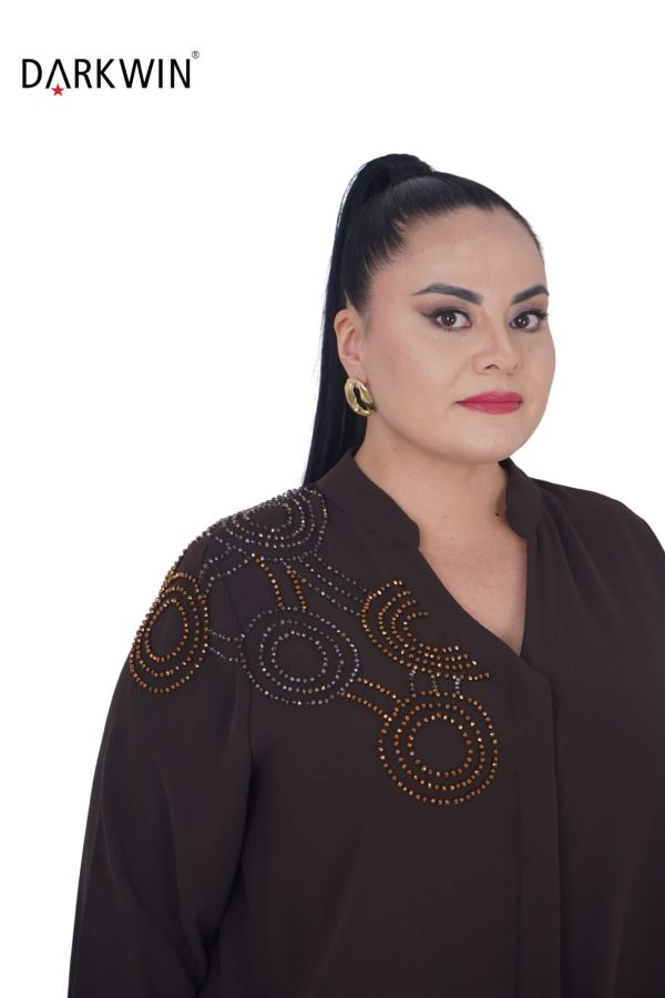 P9233 DARKWIN BLUZ-PANTOLON KAHVE - 4