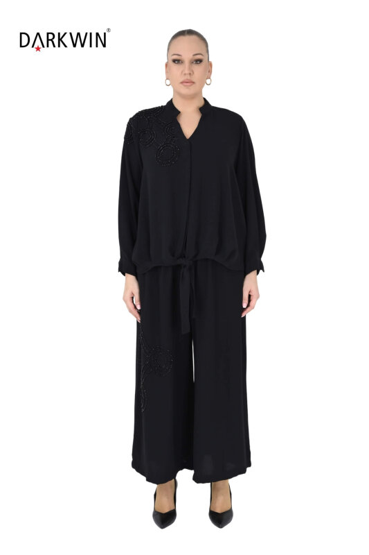 P9233 DARKWIN BLUZ-PANTOLON SIYAH - DARKWIN