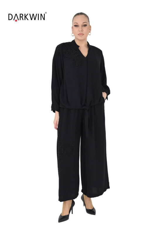 P9233 DARKWIN BLUZ-PANTOLON SIYAH - 5