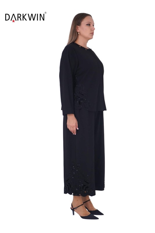 DARKWIN - P9236 DARKWIN BLUZ-PANTOLON SIYAH (1)