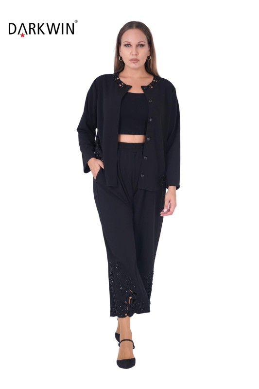 P9236 DARKWIN BLUZ-PANTOLON SIYAH - 5