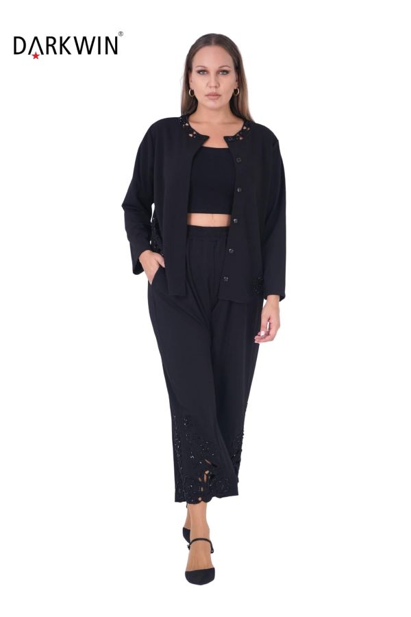 P9236 DARKWIN BLUZ-PANTOLON SIYAH - 5