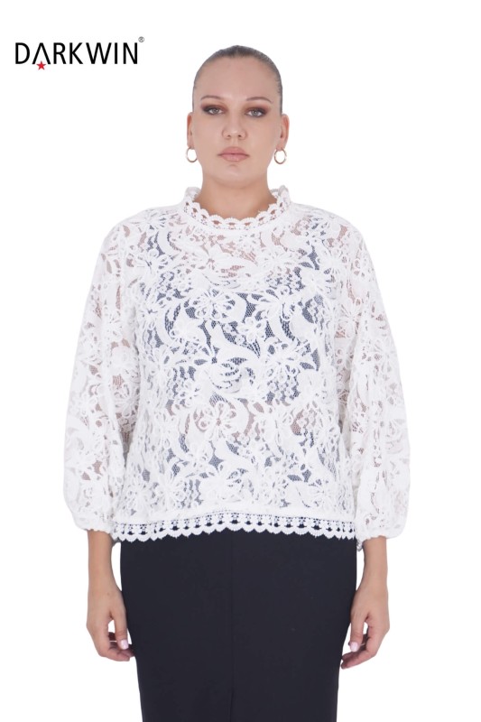 DARKWIN - P9268 DARKWIN BLUZ BEYAZ