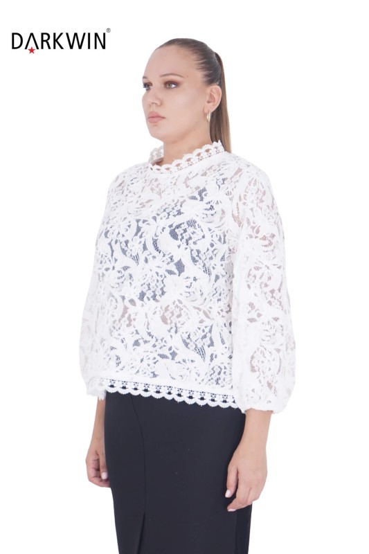 DARKWIN - P9268 DARKWIN BLUZ BEYAZ (1)