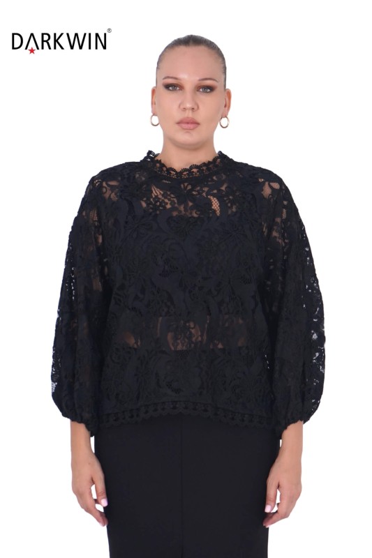 DARKWIN - P9268 DARKWIN BLUZ SIYAH