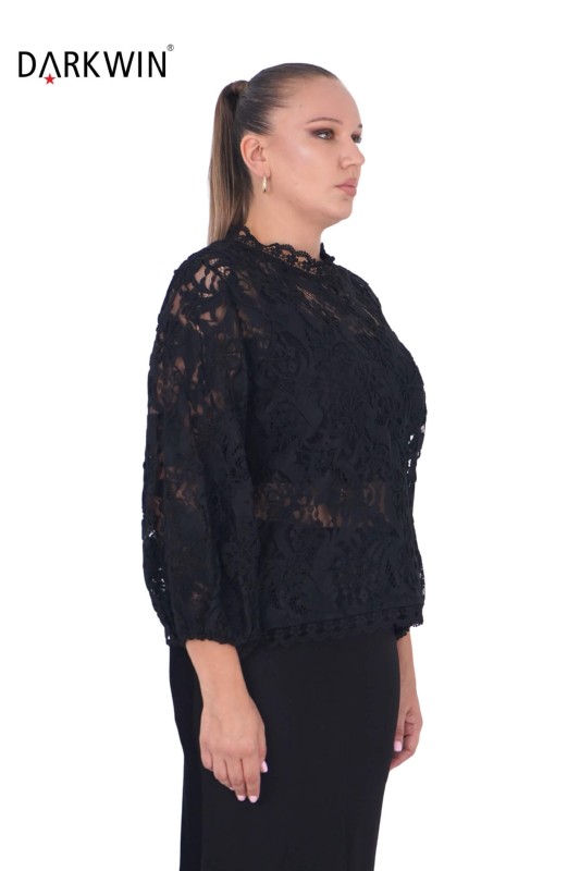 Darkwin - P9268 DARKWIN BLUZ SIYAH (1)