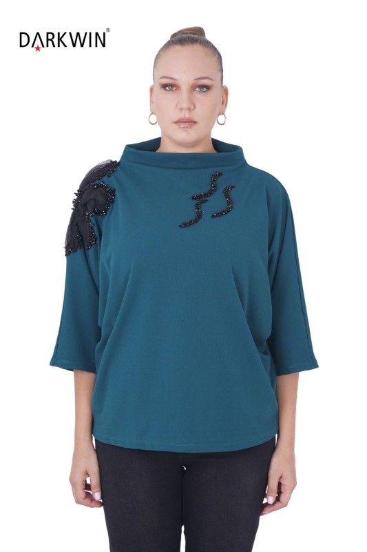 Darkwin - P9279 DARKWIN BLUZ YESIL
