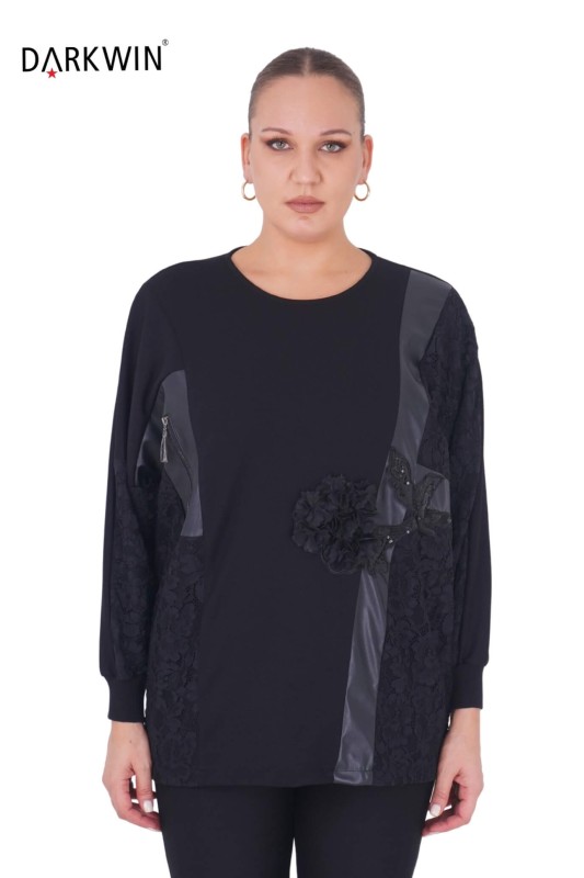 DARKWIN - P9352 DARKWIN BLUZ SIYAH DARKWIN - P9352 DARKWIN BLUZ SIYAH