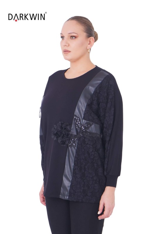 DARKWIN - P9352 DARKWIN BLUZ SIYAH (1) DARKWIN - P9352 DARKWIN BLUZ SIYAH (1)