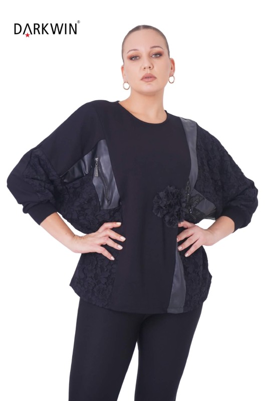 P9352 DARKWIN BLUZ SIYAH - Thumbnail