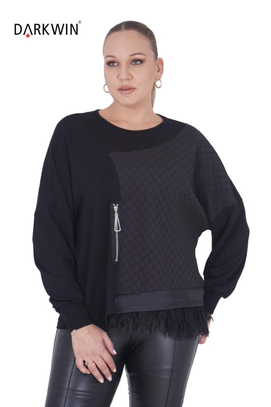 P9373 DARKWIN BLUZ SIYAH - Thumbnail