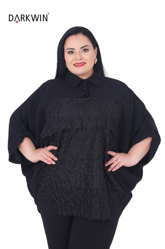 P9379 DARKWIN GÖMLEK SIYAH - Thumbnail