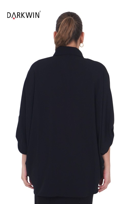 P9379 DARKWIN GÖMLEK SIYAH - Thumbnail