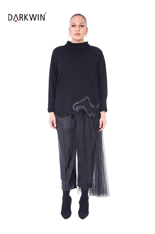 DARKWIN - P9383 DARKWIN BLUZ-PANTOLON SIYAH