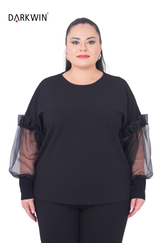 DARKWIN - P9384 DARKWIN BLUZ SIYAH