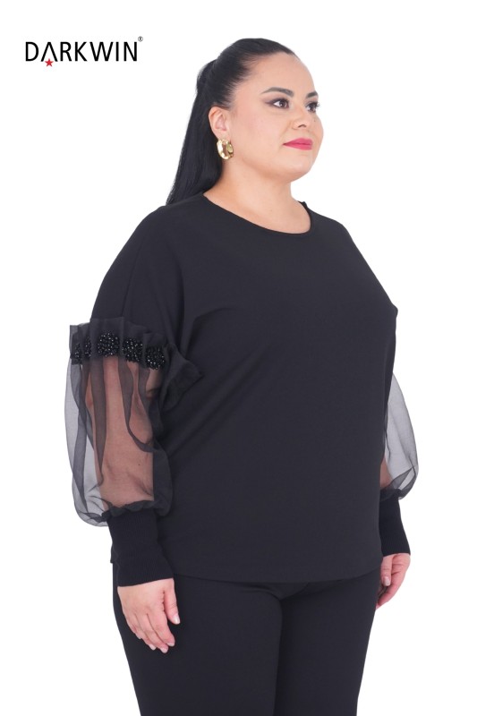 P9384 DARKWIN BLUZ SIYAH - Thumbnail