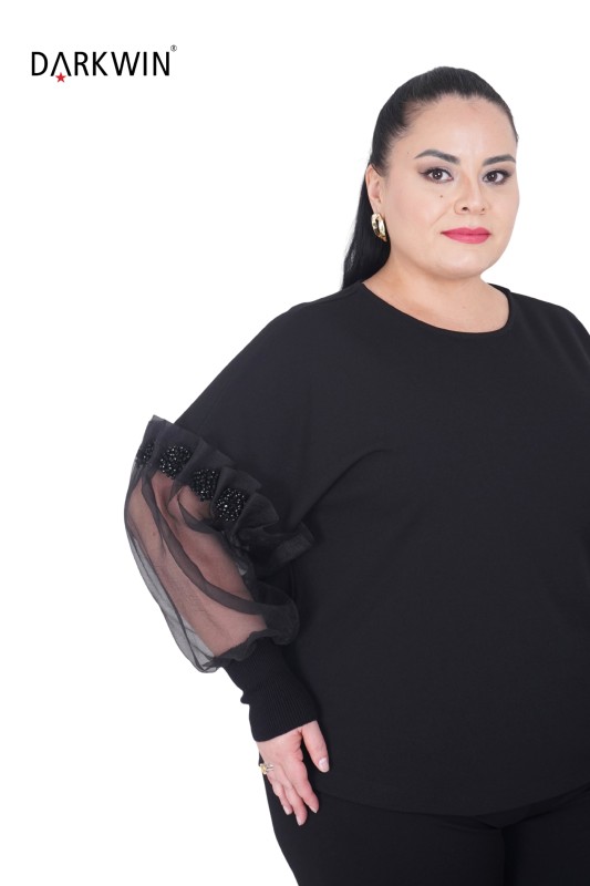 P9384 DARKWIN BLUZ SIYAH - Thumbnail