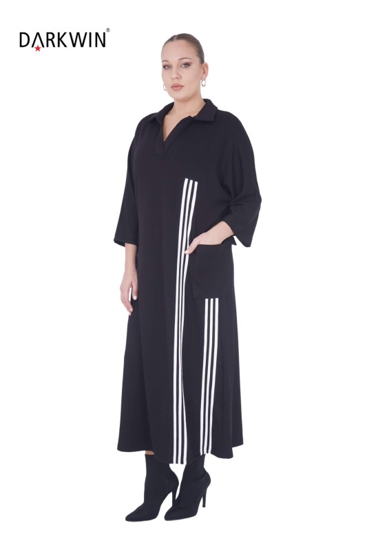 P9386 DARKWIN ELBİSE SIYAH - Thumbnail