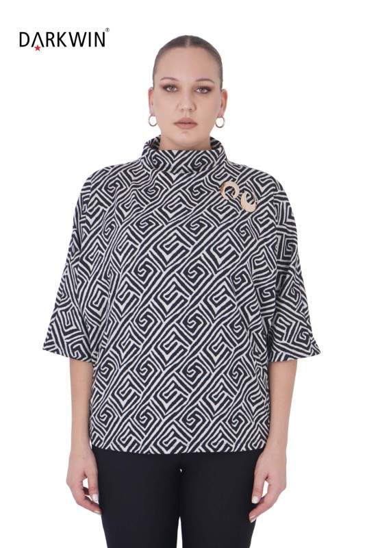 P9388 DARKWIN BLUZ DESENLI - Thumbnail