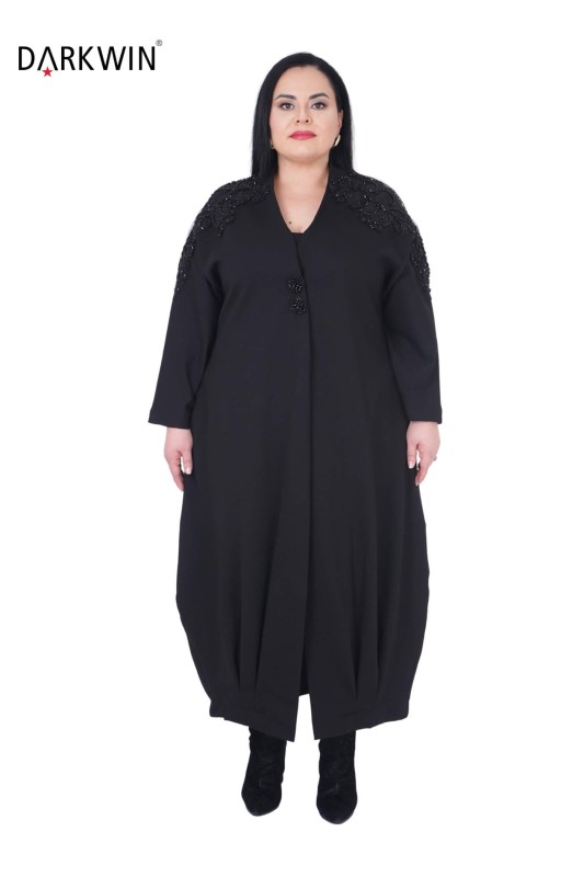 P9396 DARKWIN ELBİSE SIYAH - Thumbnail