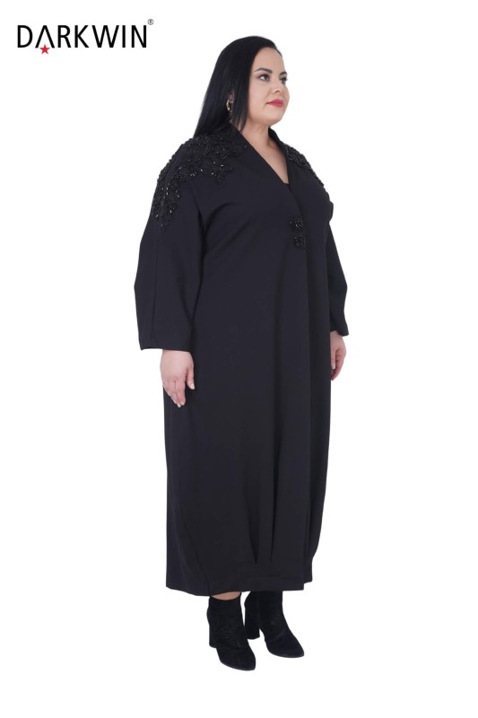 P9396 DARKWIN ELBİSE SIYAH - Thumbnail