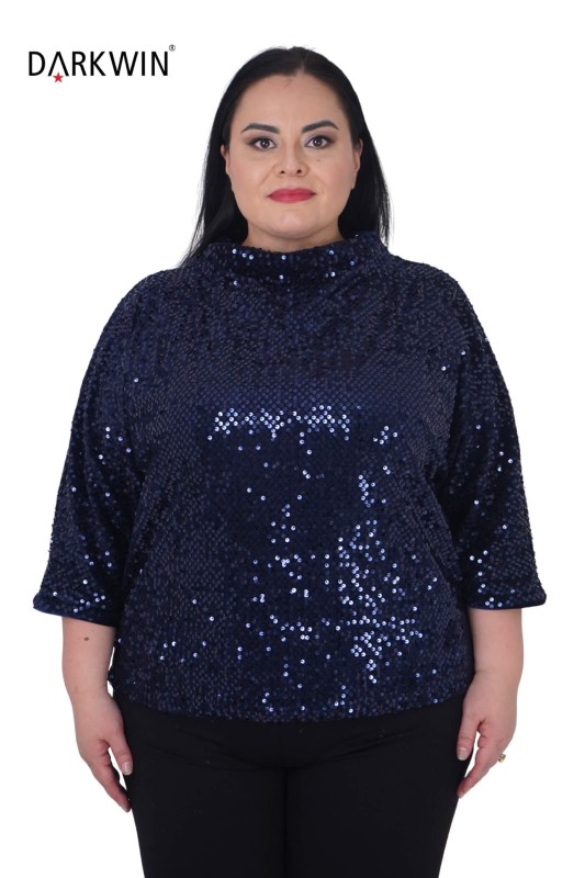 Darkwin - P9401 DARKWIN BLUZ LACIVERT