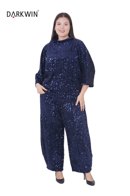 P9402 DARKWIN BLUZ-PANTOLON LACIVERT - Thumbnail