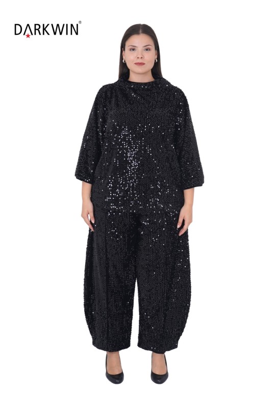 DARKWIN - P9402 DARKWIN BLUZ-PANTOLON SIYAH