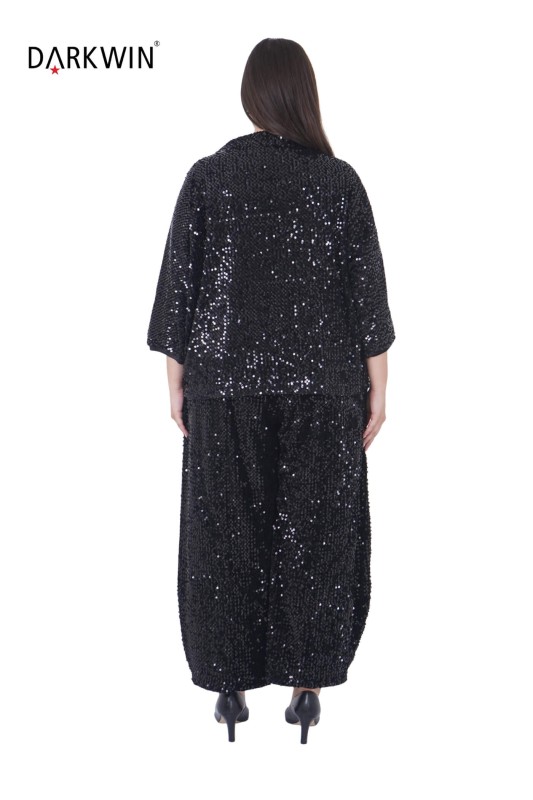 P9402 DARKWIN BLUZ-PANTOLON SIYAH - Thumbnail