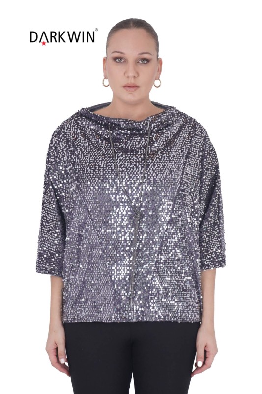 P9403 DARKWIN BLUZ GUMUS - Thumbnail