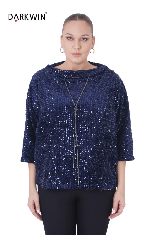 P9403 DARKWIN BLUZ LACIVERT - DARKWIN