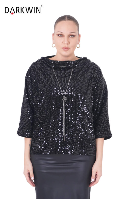 P9403 DARKWIN BLUZ SIYAH - DARKWIN