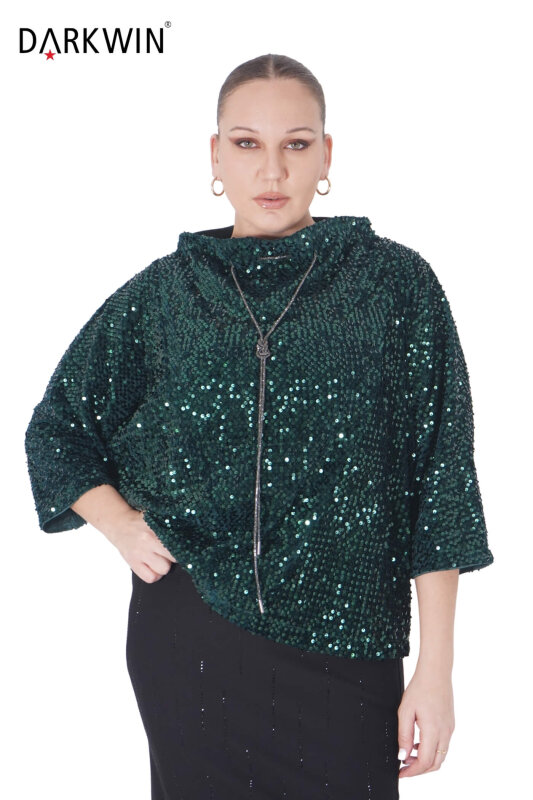 P9403 DARKWIN BLUZ ZUMRUT - 4