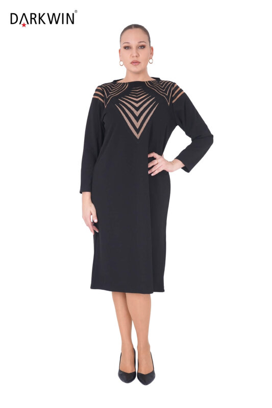 P9417 DARKWIN ELBİSE SIYAH - 4