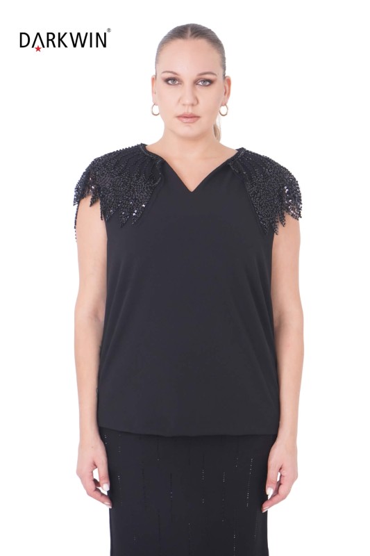 P9418 DARKWIN BLUZ SIYAH - Thumbnail