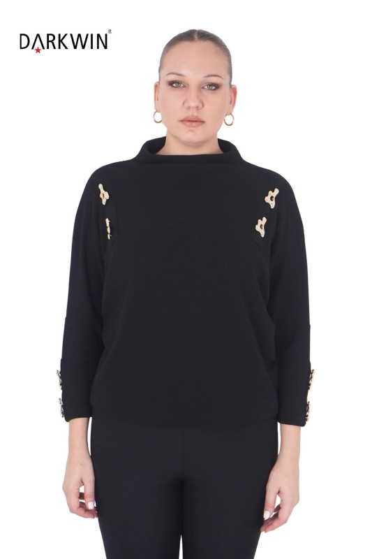 DARKWIN - P9419 DARKWIN BLUZ SIYAH
