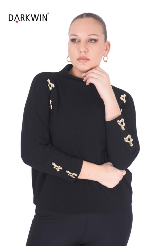 P9419 DARKWIN BLUZ SIYAH - Thumbnail