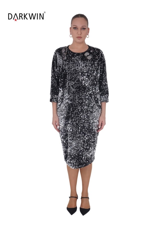 P9431 DARKWIN ELBİSE GUMUS - DARKWIN