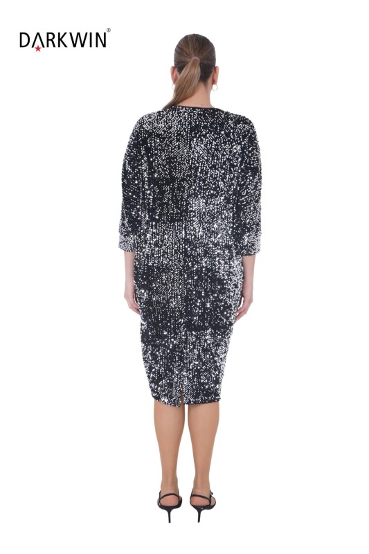 P9431 DARKWIN ELBİSE GUMUS - Thumbnail