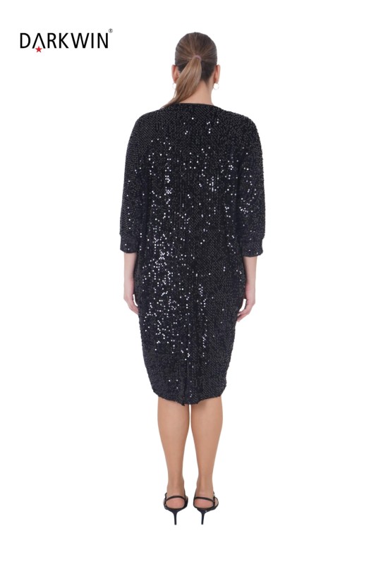 P9431 DARKWIN ELBİSE SIYAH - Thumbnail