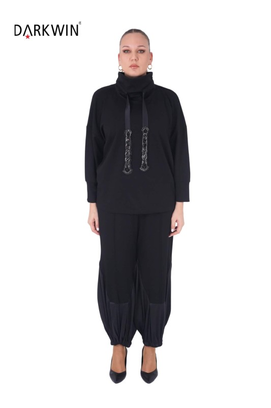 DARKWIN - P9432 DARKWIN BLUZ-PANTOLON SIYAH