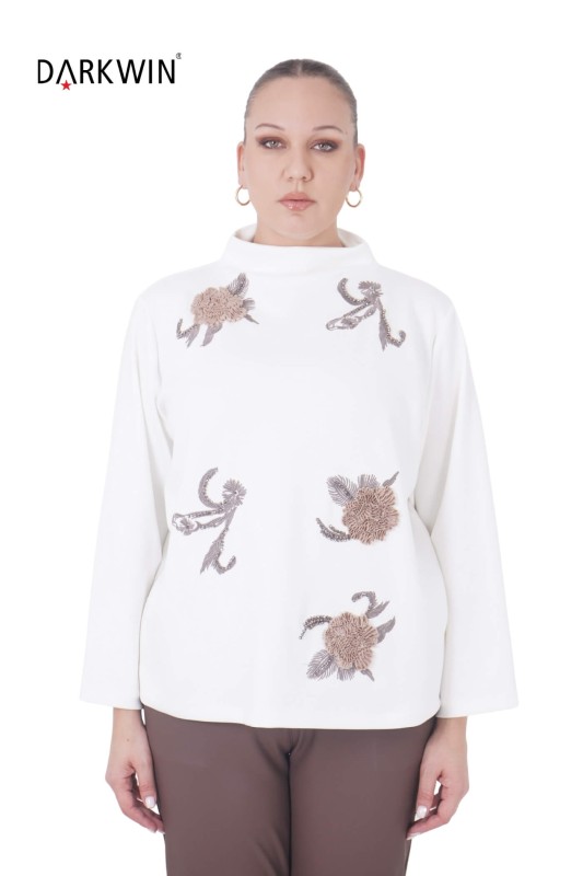 DARKWIN - P9433 DARKWIN BLUZ EKRU