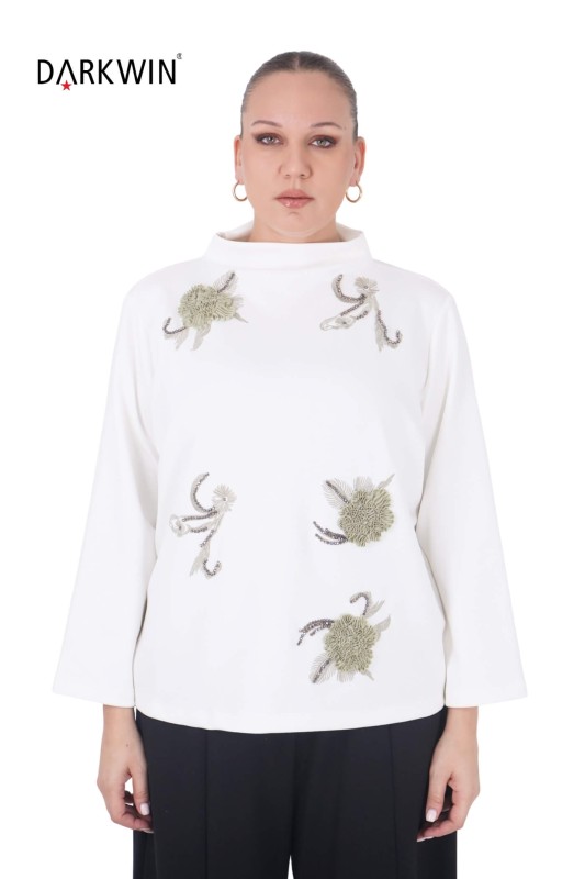 P9433 DARKWIN BLUZ EKRU - Thumbnail