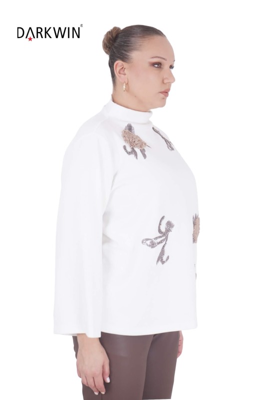 P9433 DARKWIN BLUZ EKRU - Thumbnail