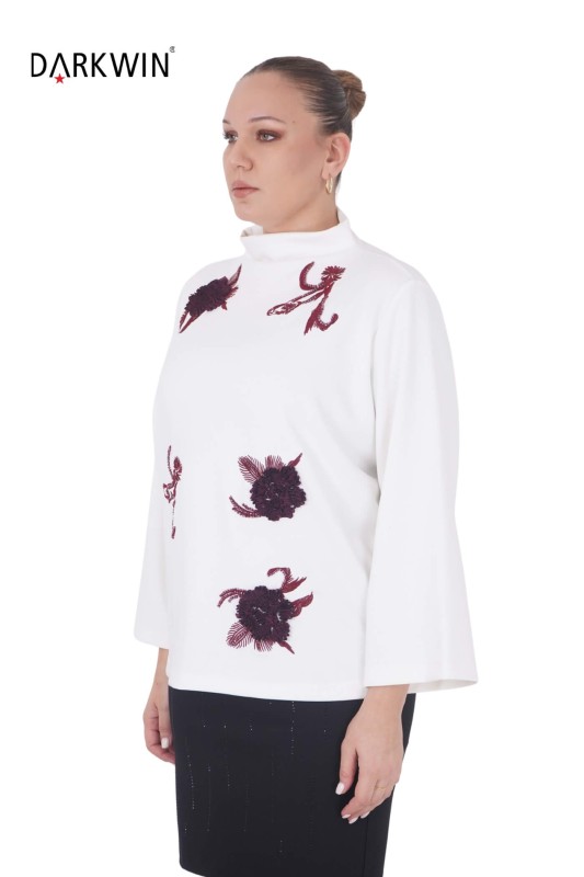 P9433 DARKWIN BLUZ EKRU - Thumbnail