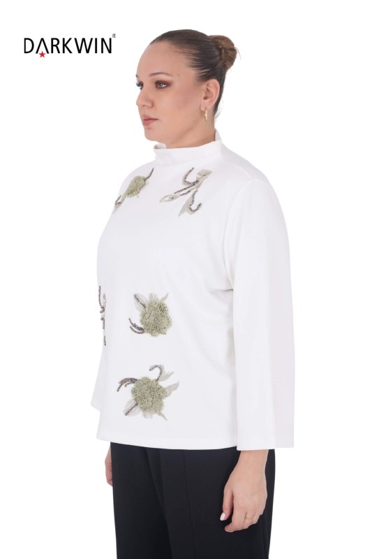 P9433 DARKWIN BLUZ EKRU - Thumbnail